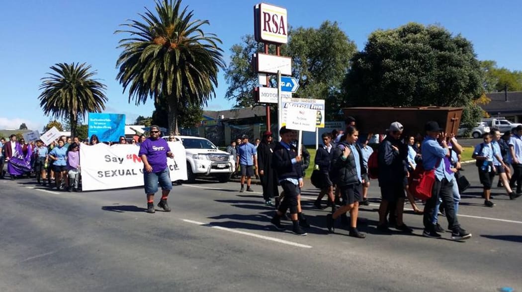 The hikoi against child sexual abuse.