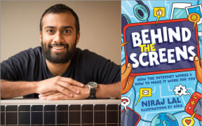 Niraj Lal and the cover of his book