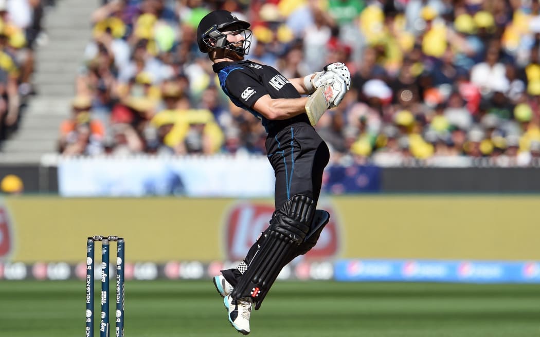 Kane Williamson avoids a bouncer from Australia's Josh Hazlewood.