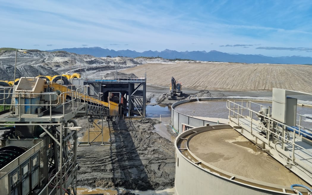 Looking across the mine site and Cape Foulwind