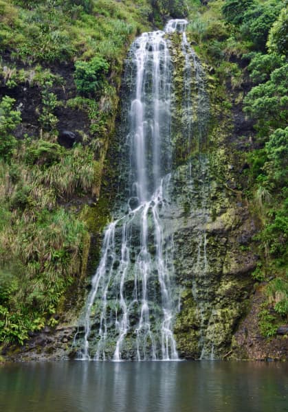 Karekare waterfall in west Auckland.