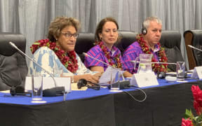 SPC's Deputy Director General Audrey Aumua gives the opening remarks at the 84th session of Committee on the Rights of the Child in Samoa.