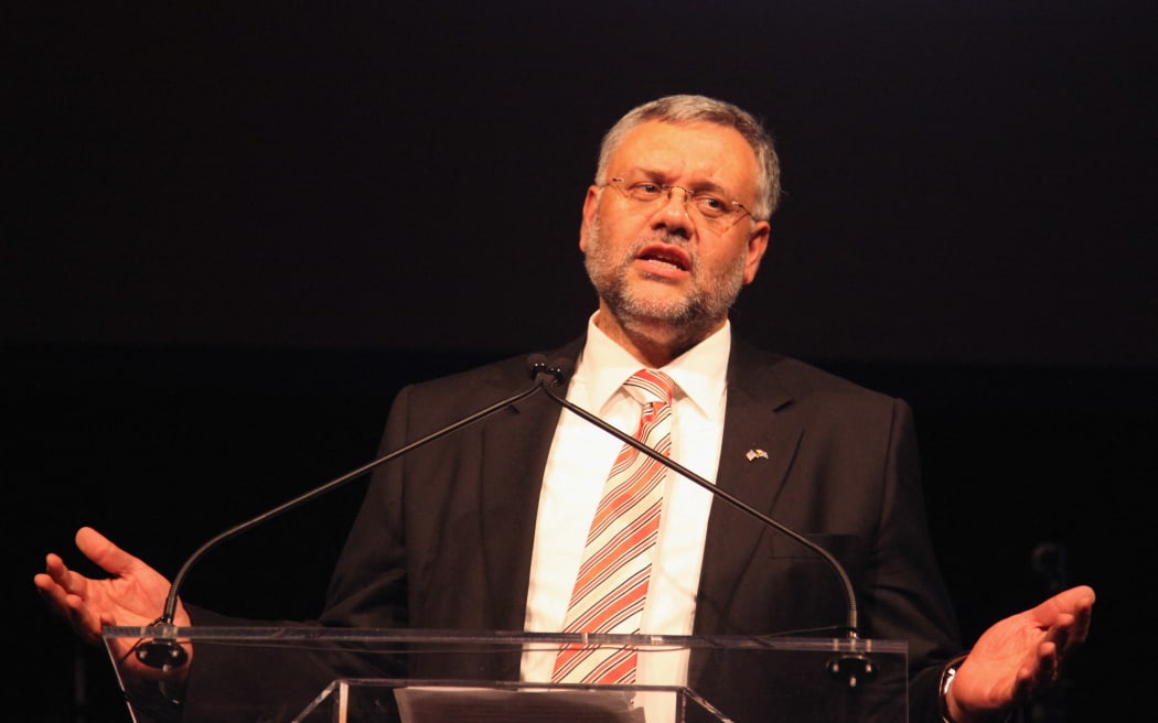 NEW YORK, NY - MARCH 18: Ebrahim Rasool speaks onstage at the Shared Interest 19th Annual Awards Gala on March 18, 2013 in New York City.   Donald Bowers/Getty Images for Shared Interest/AFP (Photo by Donald Bowers / GETTY IMAGES NORTH AMERICA / Getty Images via AFP)