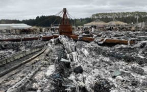 The fire-damaged Christchurch Wastewater Treatment Plant.