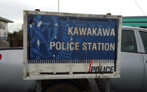 The sign outside Kawakawa police station has seen better days.