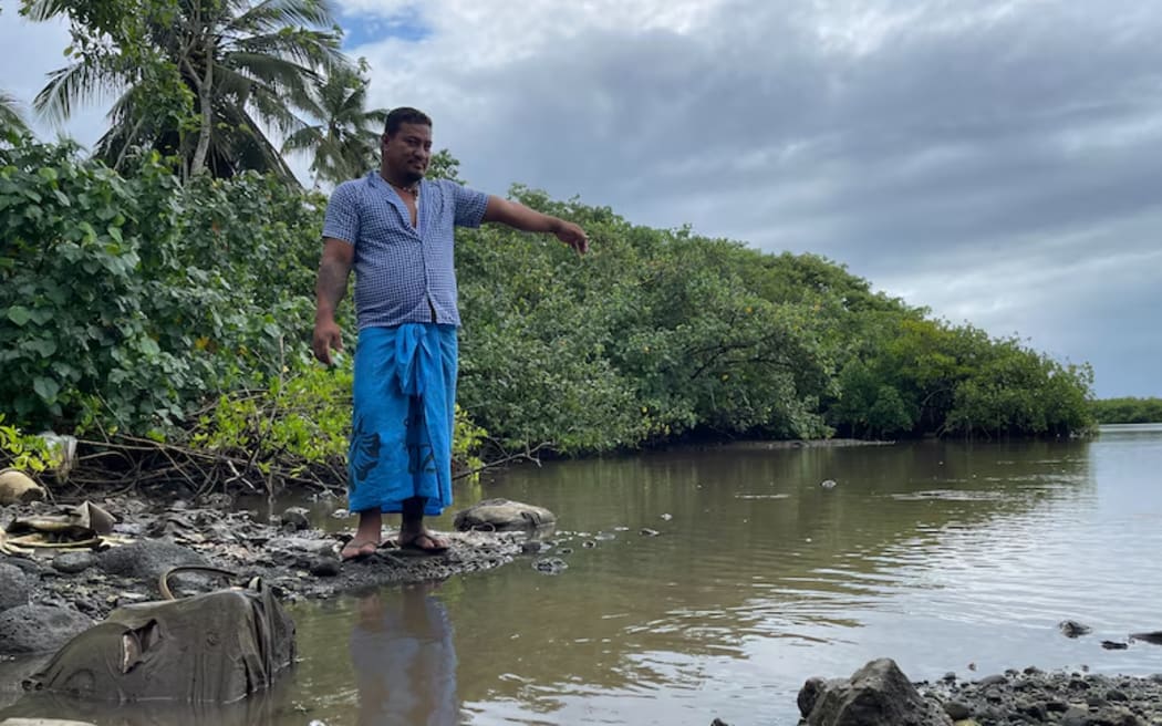 Tavita Pili says he can smell the fuel from the sunk ship and the tides bring it to shore.