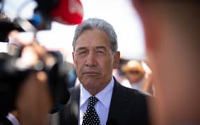 Ratana Fri 24th January 2020.  Political parties are welcomed on to the marae.  Winston Peters outside the Temple at Ratana, waiting to be welcomed on to the marae.