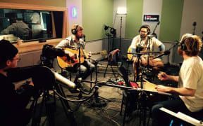 Phoenix Foundation in Session. From left, Zac Arnold, Luke Buda, Sam Scott, Chris O'Connor