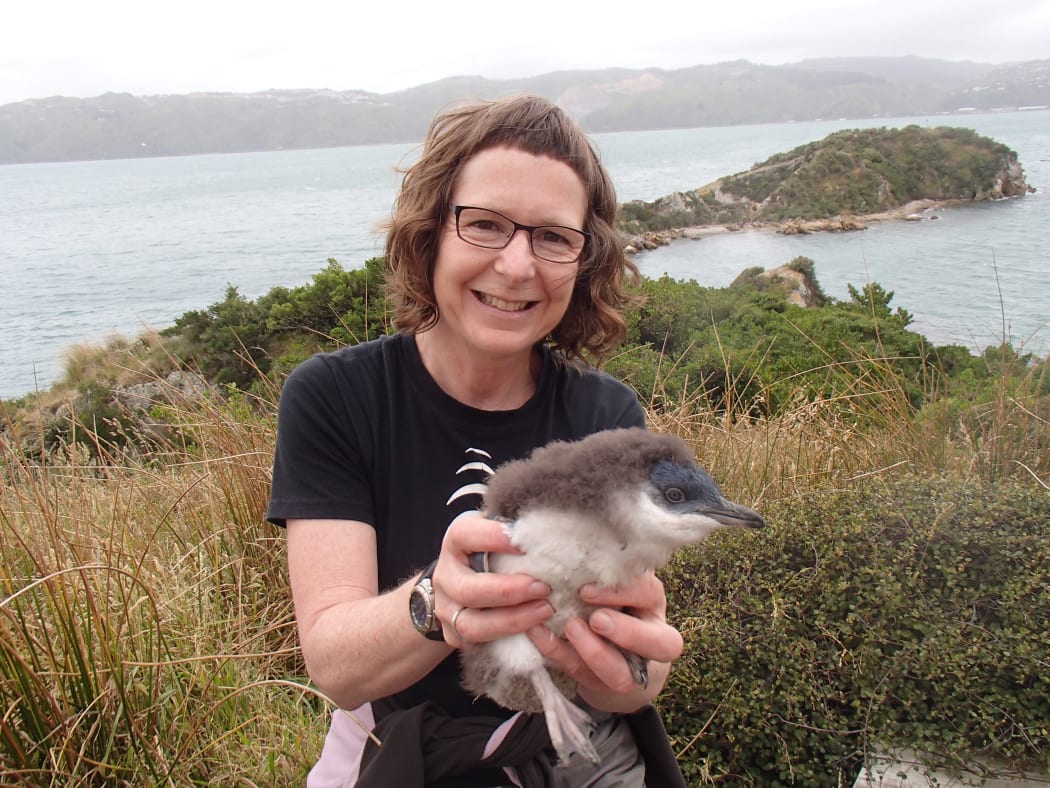 Alison Ballance with penguin