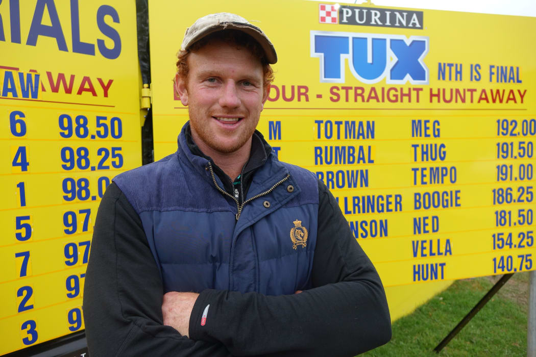 Straight huntaway winner Marcus Totman of Taihape