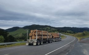 Logging truck heading to Gisborne port
