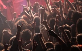 Crowd rocking on the concert