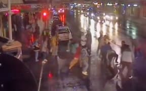 A street brawl erupts on Auckland's K Road in the early hours of the morning.