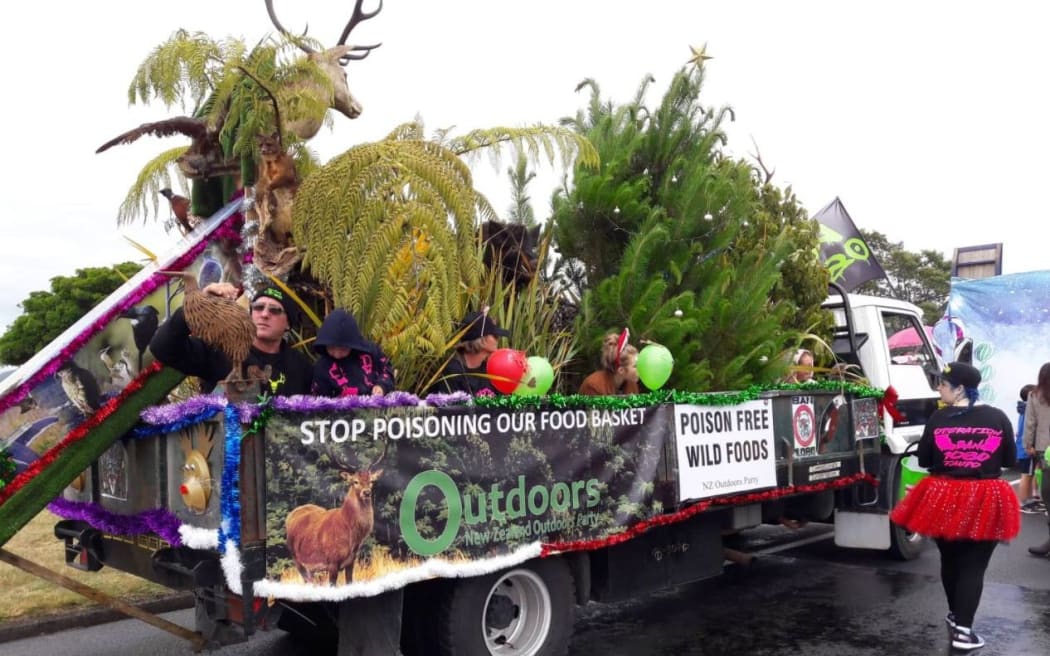 Anti-1080 float in Taupo Christmas Parade.