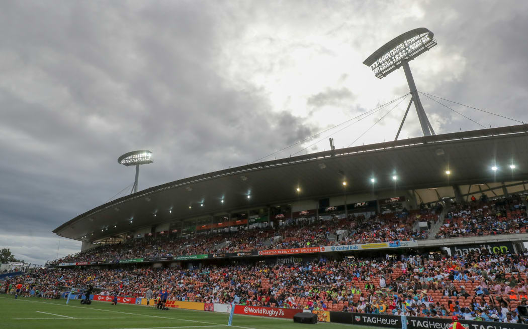 The Rugby Sevens at Waikato Stadium in Hamilton.