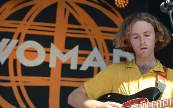 Soaked Oats lead singer Oscar Mein at WOMAD 2020