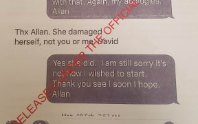 A copy of text messages between EPA chief executive Allan Freeth and Environment Minister David Parker.