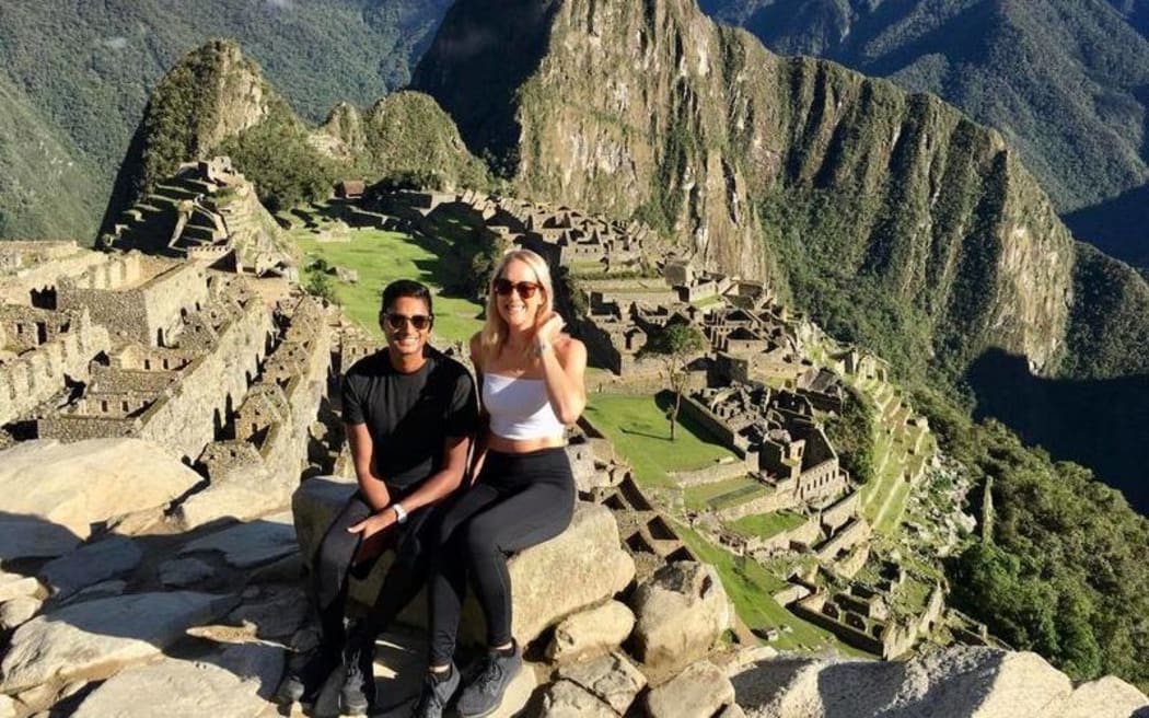 Monica Page and T De Silva at Machu Picchu, Peru.