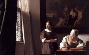 Lady Writing a Letter with Her Maid