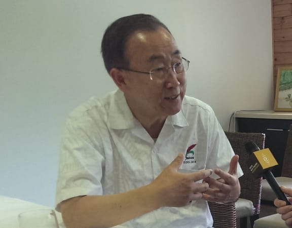 UN Secretary General Ban Ki Moon at the SIDS conference in Samoa
