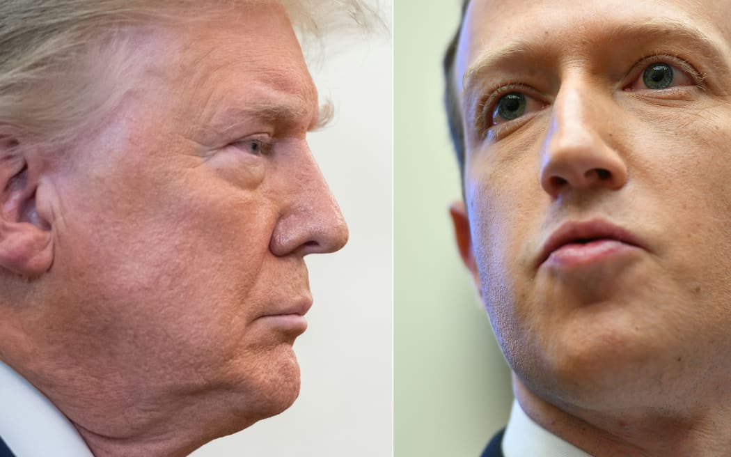 US President Donald Trump and Facebook's Mark Zuckerberg.