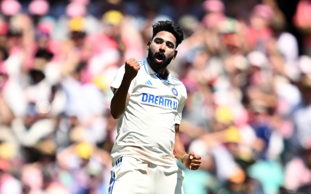 Mohammed Siraj of India celebrates