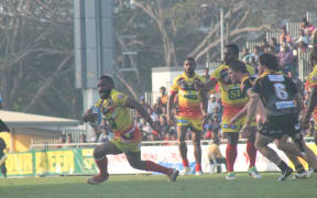 PNG Hunters centre Willie Minoga.
