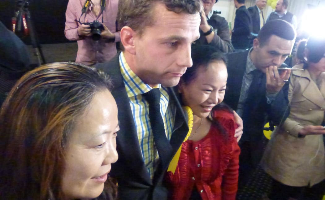 David Seymour celebrates his victory.