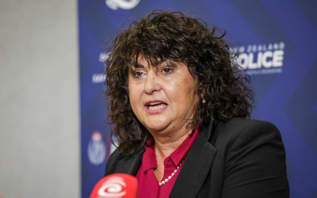 Associate Minister of Police Hon Casey Costello speaks at the launch of the NZ Police community beat teams in Christchurch on 18 July, at the Justice and Emergency Services Precinct on Lichfield Street.