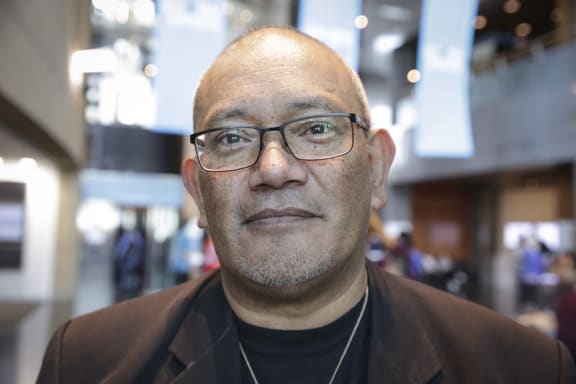 04072016 Photo: Rebekah Parsons-King. Maori language week kicks off with a parade from Wellington Train Station to Te Papa. 4000+ people paraded through wellington to promote Te Reo. Ngahiwi Apanui, Chief Executive, Maori Language Commission.