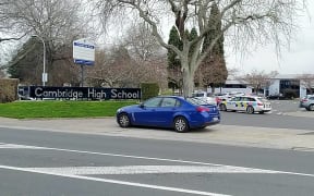 Police outside Cambridge High School
