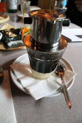 Popular Vietnamese drip-drip coffee