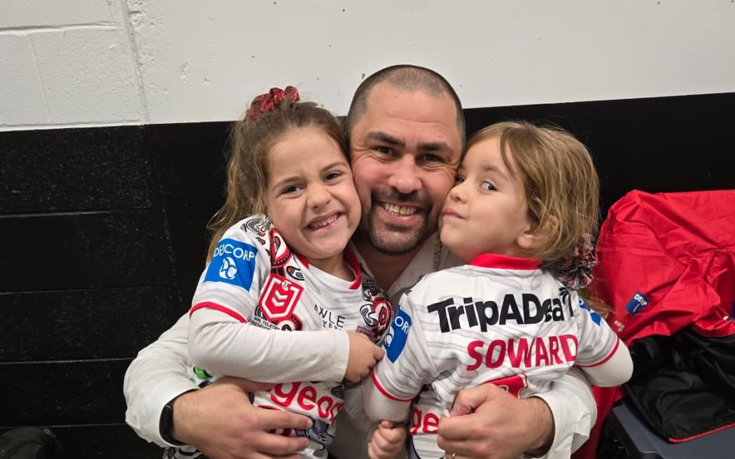 Soward with his two daughters. 26 August 2024