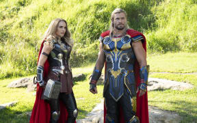 Natalie Portman and Chris Hemsworth in Taika Waititi’s Thor - Love and Thunder.