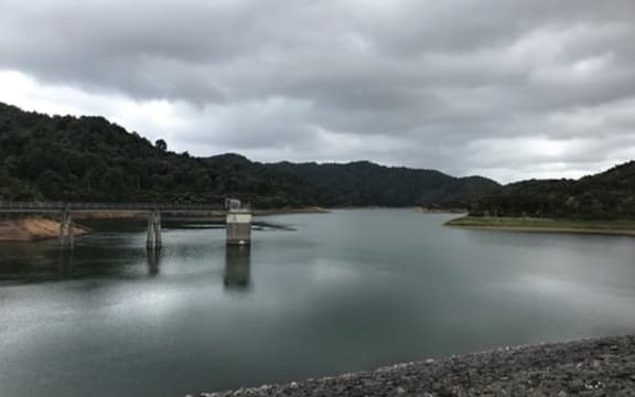 Wairoa Dam in the Hunua Ranges on 6 April, just over half full.