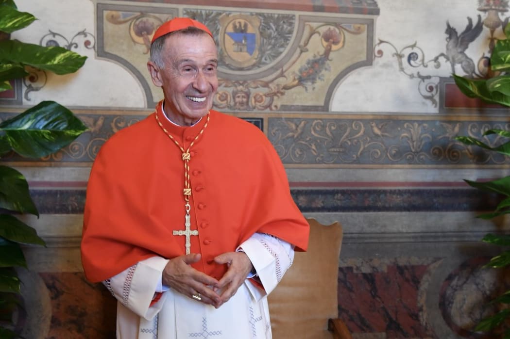 Newly elevated cardinal, Luis Francisco Ladaria Ferrer from Spain, attends the courtesy visit of relatives following a consistory for the creation of new cardinals on June 28, 2018 in the Apostolic Palace at St Peter's Basilica in Vatican.