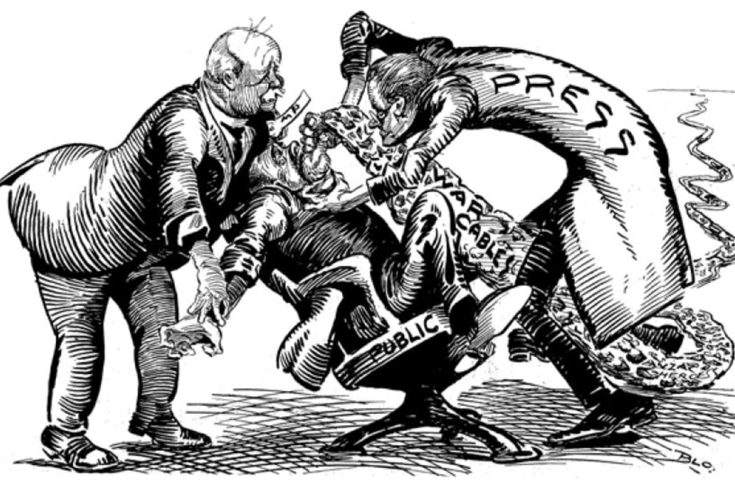 A from The Observer in 1916 highlighting the propaganda problem during the First World War.