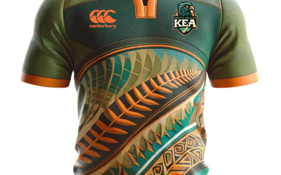 A mockup of the potential jersey for the South Island Kea.