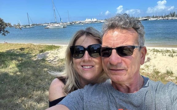 Sue and Luigi Monaco were sitting at the beach near their Southport apartment when two helicopters collided over Australia's Gold Coast.