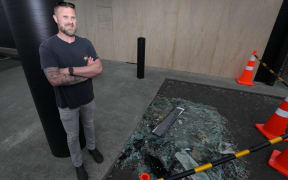 Damage done to the Lower Hutt store Lighting Direct during the storm on 12 December 2023.