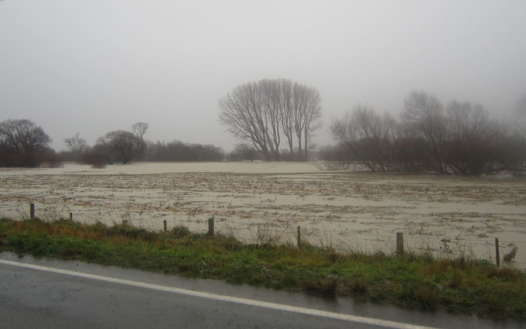 Flooded fields adjacent to the Ruamahanga River in Martinborough