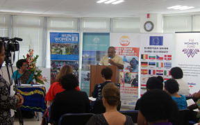Rev Orisi Vuki speaking at the launch of the House of Sarah.