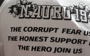 T-shirts worn by family and supporters of the 19 Nauruans who were prosecuted by government for staging a protest outside of parliament in 2015.