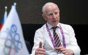 Pat Hickey speaking during an interview at the 2015 European Games in Baku (file photo 24 June 2015).