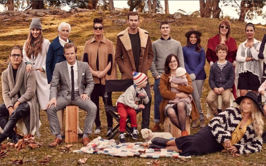 Billboards featuring wool clothing are part of the campaign.