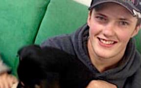 Daniel Baldwin and family dog Patti.