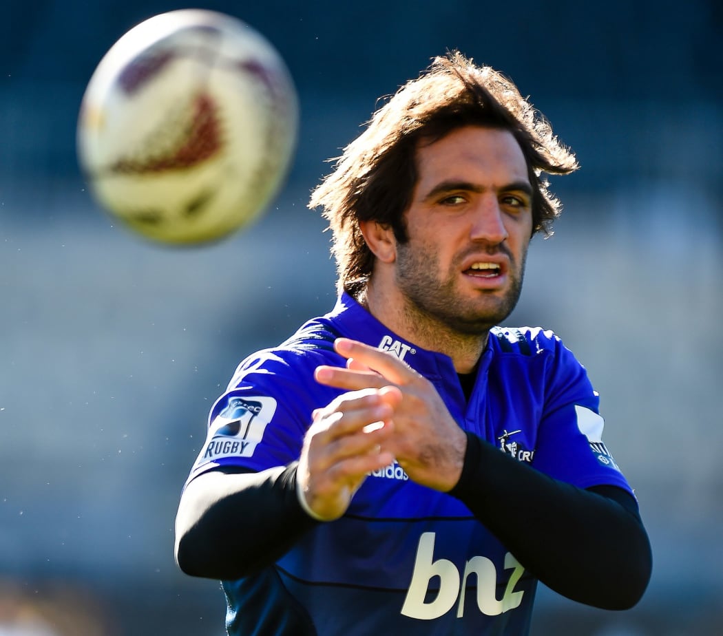 Sam Whitelock of the Crusaders during the  Captains Run before their match against the Lions.