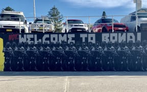 The contentious Not_Welcome To Bondi mural by Luke Cornish at Sydney's Bondi Beach