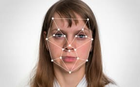 Woman face recognition - biometric verification concept