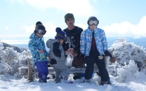 The Bolter family at the skifield.